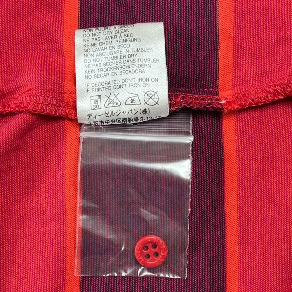 DIESEL 55DSL Polo Shirt Striped‎ Red Y2K Streetwear Cotton Men's Size L VTG NWT - Picture 11 of 14
